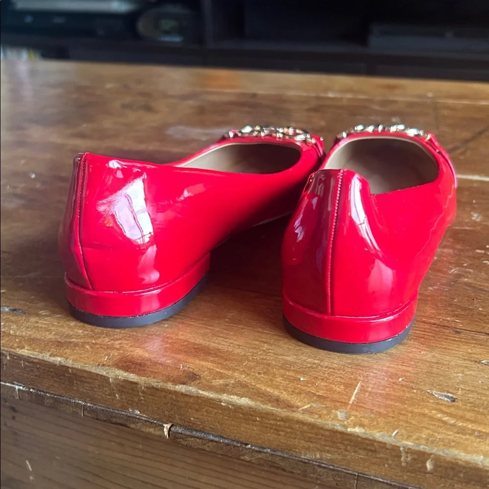 BNWOT - Salvatore Ferragamo Red Patent Leather Ballet Flats - size 7 - Picture 8 of 9